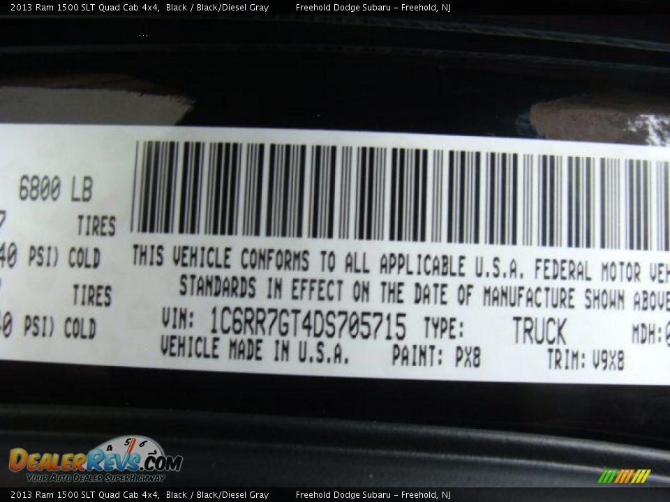 2013 Ram 1500 SLT Quad Cab 4x4 Black / Black/Diesel Gray Photo #22
