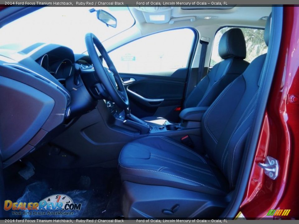 2014 Ford Focus Titanium Hatchback Ruby Red / Charcoal Black Photo #6