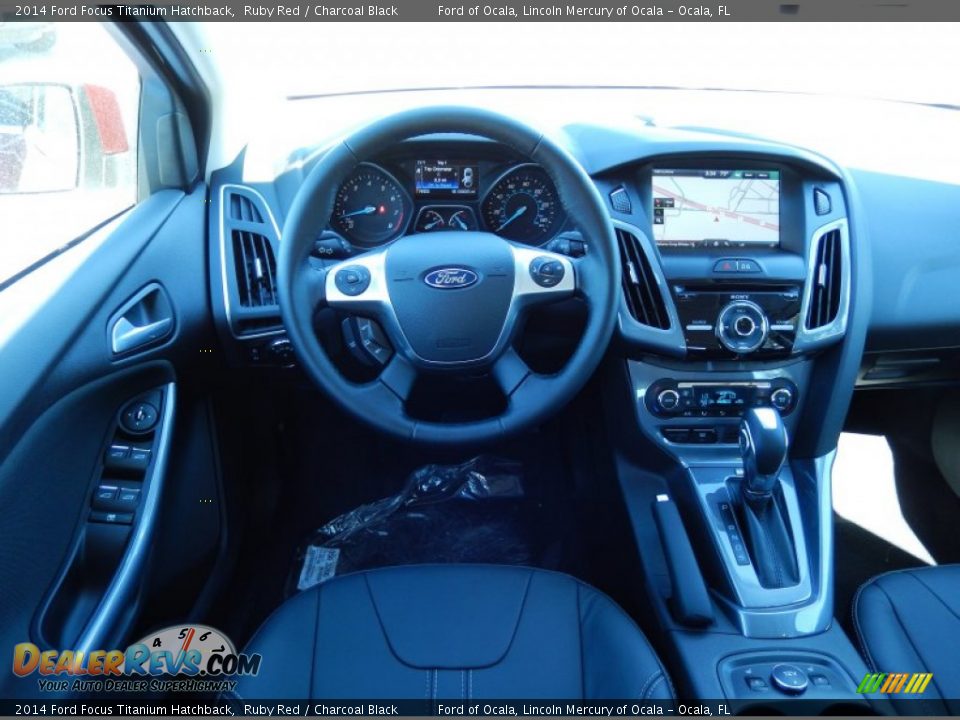 2014 Ford Focus Titanium Hatchback Ruby Red / Charcoal Black Photo #9