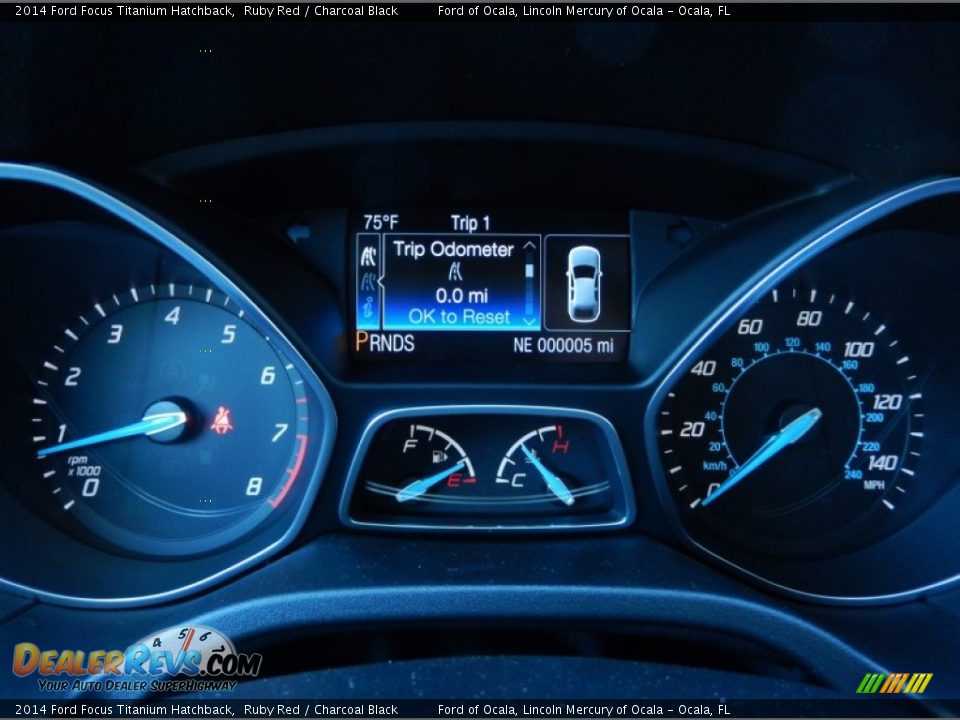 2014 Ford Focus Titanium Hatchback Ruby Red / Charcoal Black Photo #10