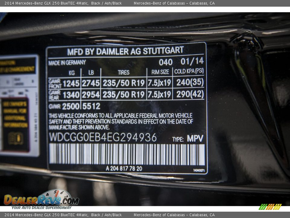 2014 Mercedes-Benz GLK 250 BlueTEC 4Matic Black / Ash/Black Photo #7