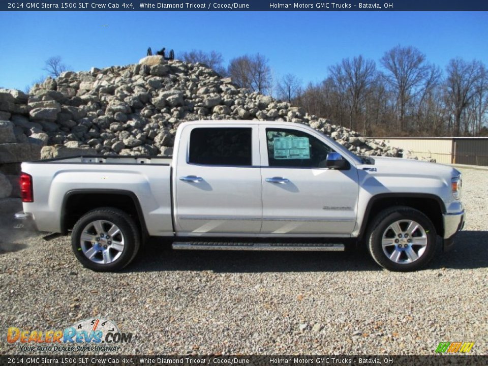 2014 GMC Sierra 1500 SLT Crew Cab 4x4 White Diamond Tricoat / Cocoa/Dune Photo #1
