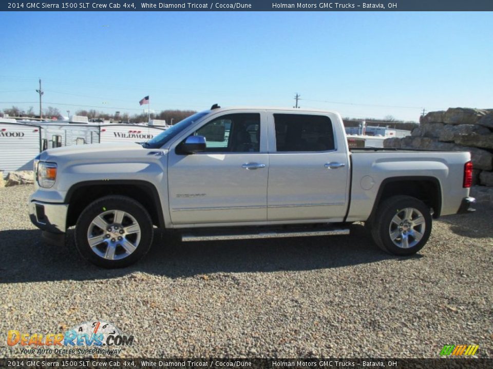 2014 GMC Sierra 1500 SLT Crew Cab 4x4 White Diamond Tricoat / Cocoa/Dune Photo #4