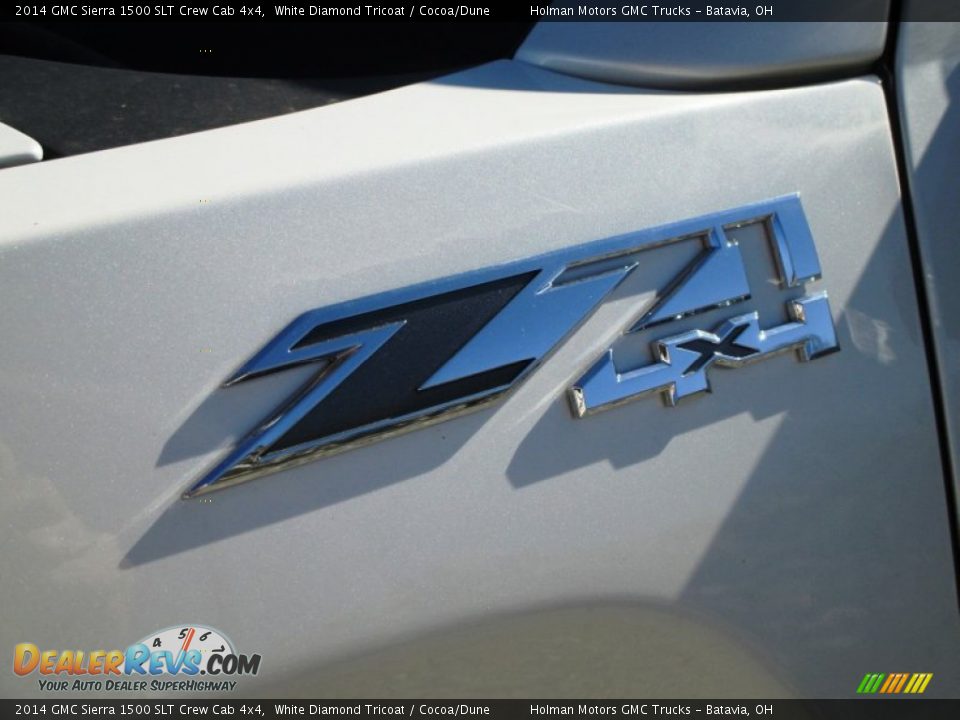 2014 GMC Sierra 1500 SLT Crew Cab 4x4 White Diamond Tricoat / Cocoa/Dune Photo #5