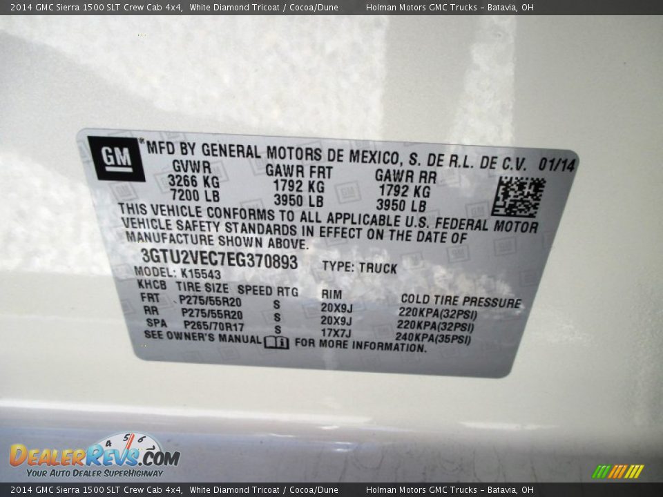 2014 GMC Sierra 1500 SLT Crew Cab 4x4 White Diamond Tricoat / Cocoa/Dune Photo #6