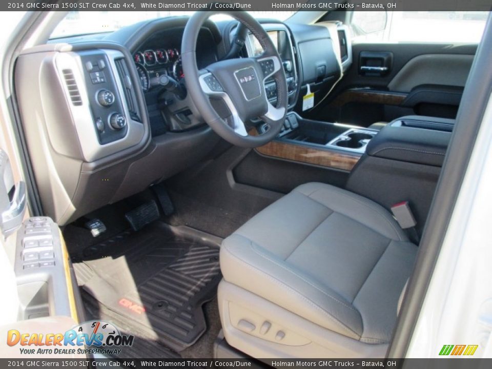 2014 GMC Sierra 1500 SLT Crew Cab 4x4 White Diamond Tricoat / Cocoa/Dune Photo #7