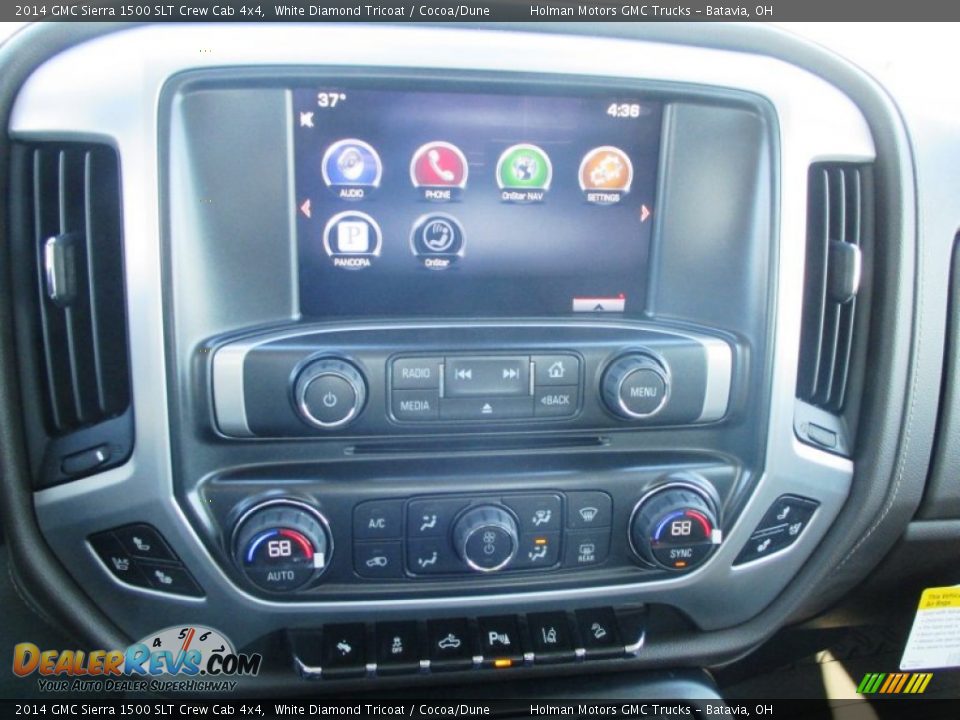 2014 GMC Sierra 1500 SLT Crew Cab 4x4 White Diamond Tricoat / Cocoa/Dune Photo #9