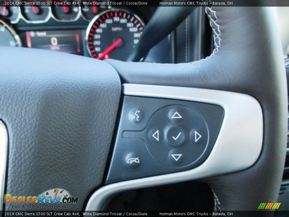 2014 GMC Sierra 1500 SLT Crew Cab 4x4 White Diamond Tricoat / Cocoa/Dune Photo #19
