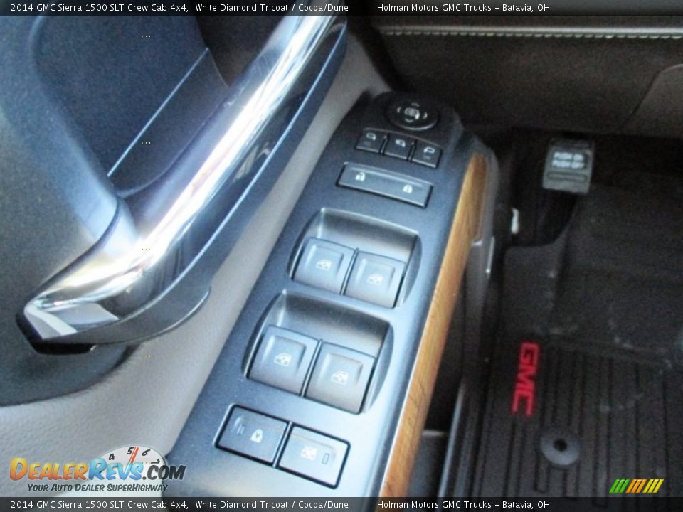 2014 GMC Sierra 1500 SLT Crew Cab 4x4 White Diamond Tricoat / Cocoa/Dune Photo #23