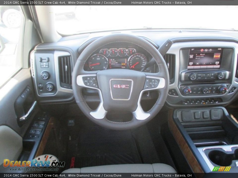 2014 GMC Sierra 1500 SLT Crew Cab 4x4 White Diamond Tricoat / Cocoa/Dune Photo #29