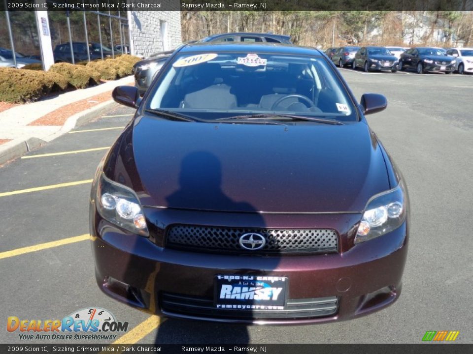 2009 Scion tC Sizzling Crimson Mica / Dark Charcoal Photo #2