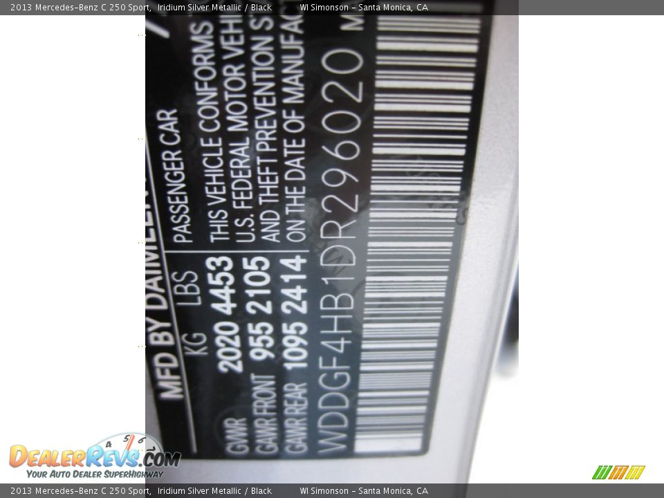 2013 Mercedes-Benz C 250 Sport Iridium Silver Metallic / Black Photo #25