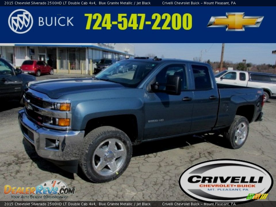 2015 Chevrolet Silverado 2500HD LT Double Cab 4x4 Blue Granite Metallic / Jet Black Photo #1