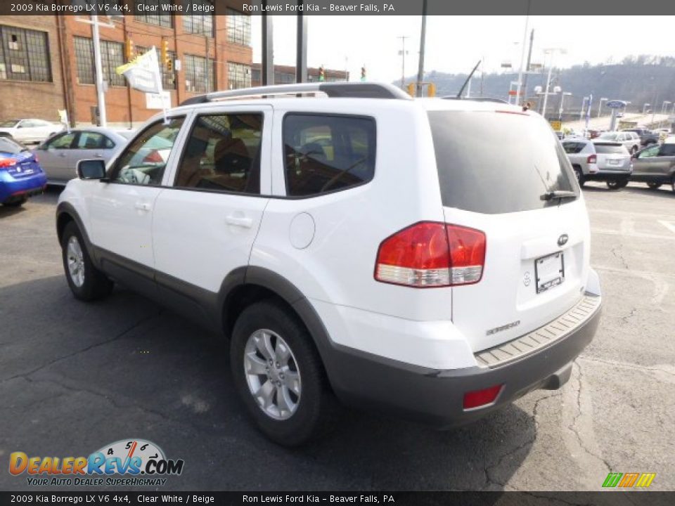 2009 Kia Borrego LX V6 4x4 Clear White / Beige Photo #6