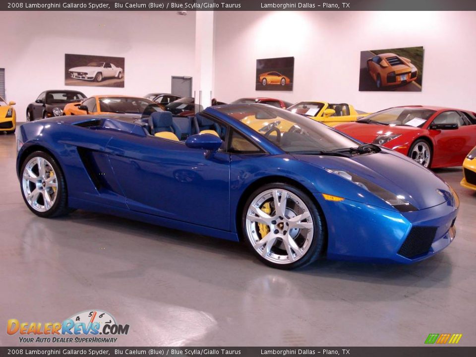 2008 Lamborghini Gallardo Spyder Blu Caelum (Blue) / Blue Scylla/Giallo Taurus Photo #1