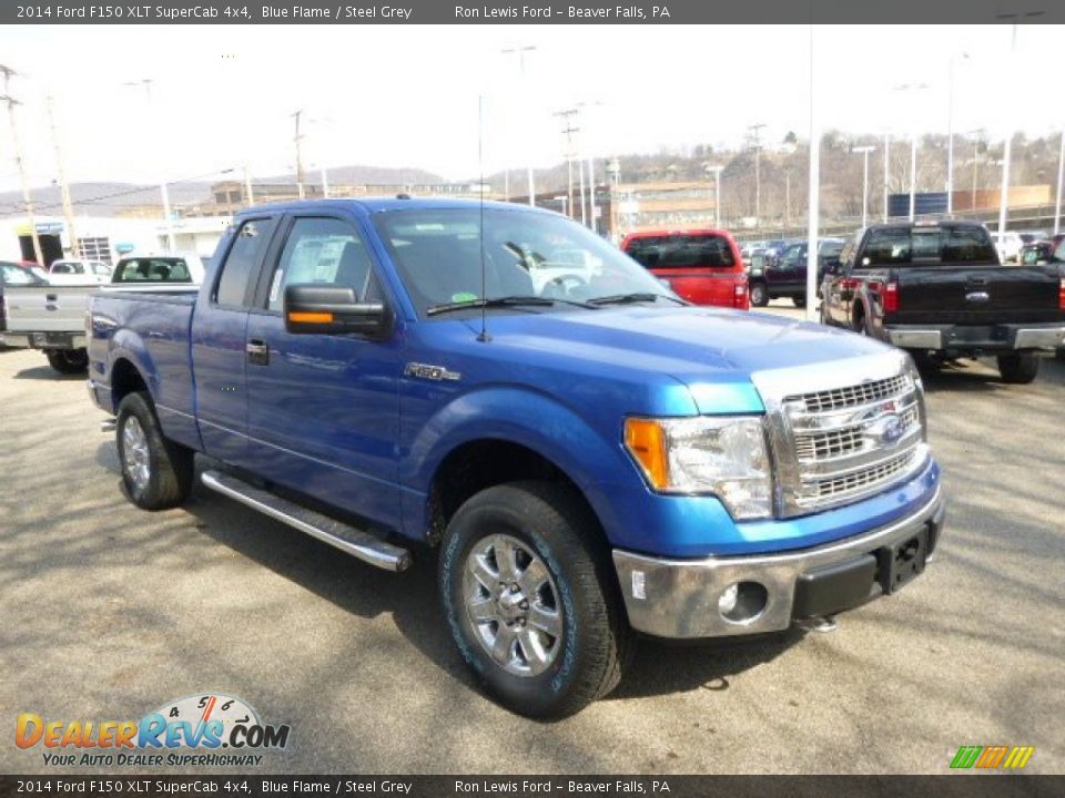 2014 Ford F150 XLT SuperCab 4x4 Blue Flame / Steel Grey Photo #2