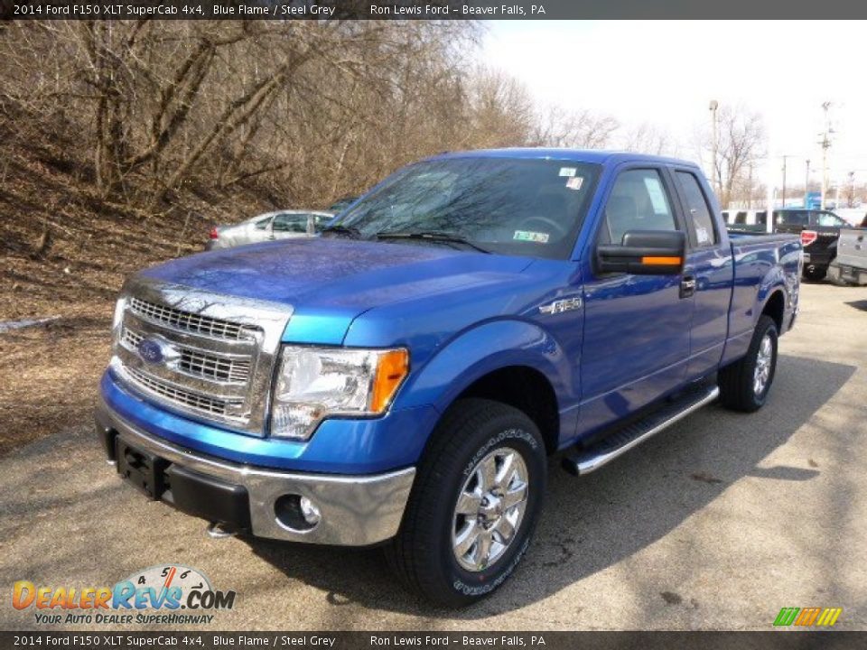 2014 Ford F150 XLT SuperCab 4x4 Blue Flame / Steel Grey Photo #4