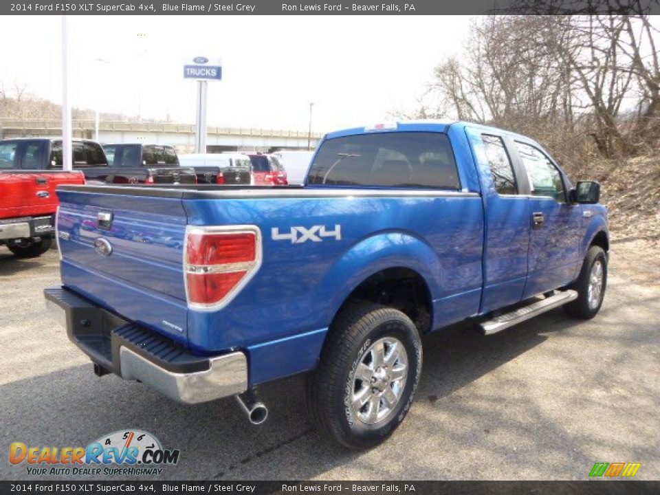 2014 Ford F150 XLT SuperCab 4x4 Blue Flame / Steel Grey Photo #8