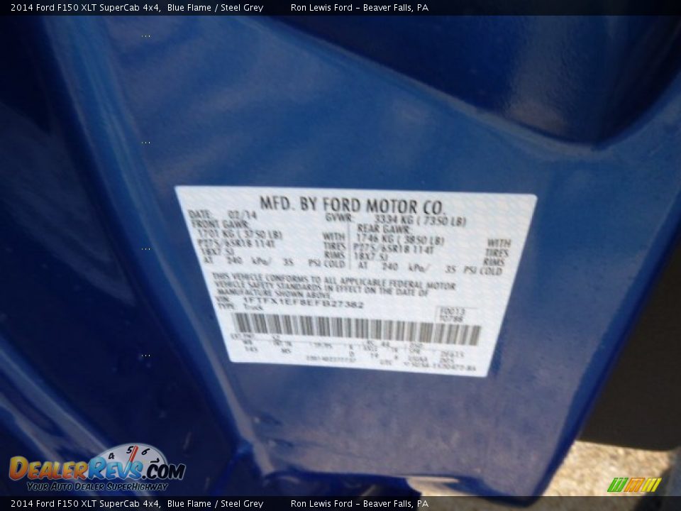 2014 Ford F150 XLT SuperCab 4x4 Blue Flame / Steel Grey Photo #20