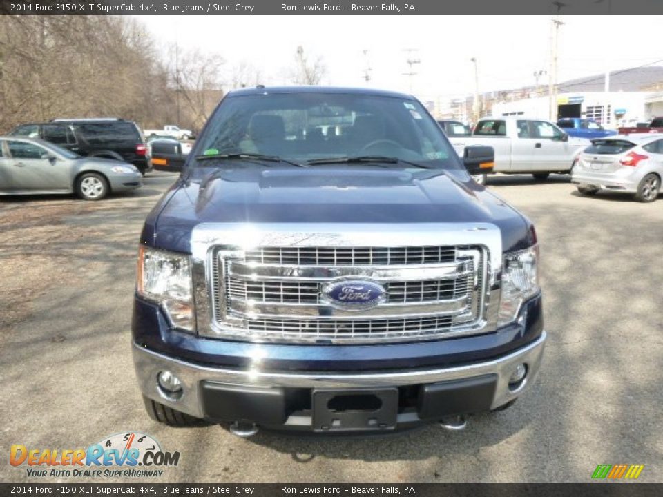 2014 Ford F150 XLT SuperCab 4x4 Blue Jeans / Steel Grey Photo #3