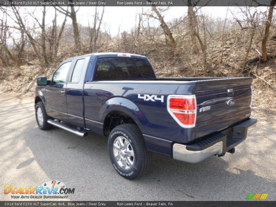 2014 Ford F150 XLT SuperCab 4x4 Blue Jeans / Steel Grey Photo #6