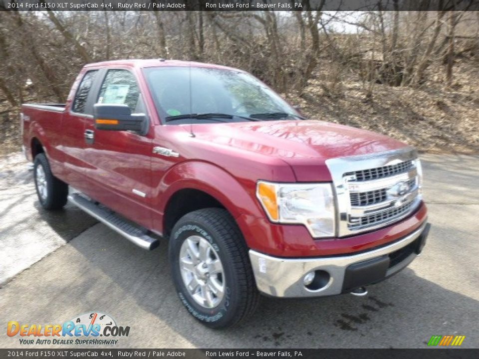 2014 Ford F150 XLT SuperCab 4x4 Ruby Red / Pale Adobe Photo #2