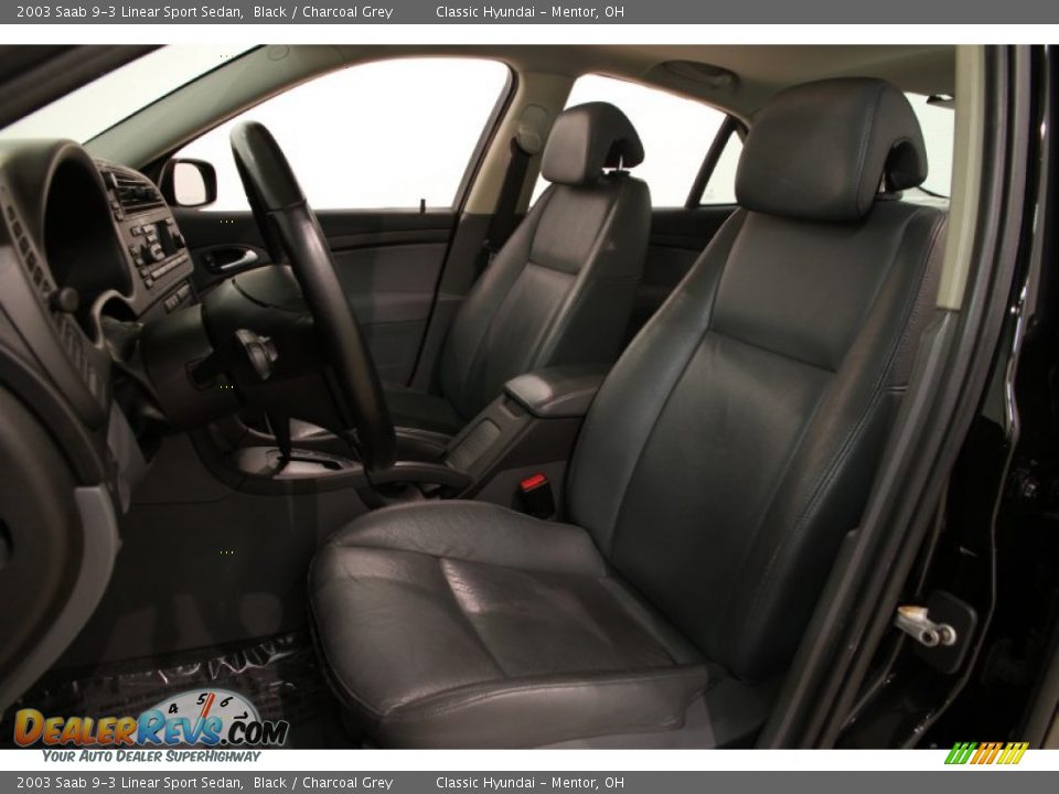 2003 Saab 9-3 Linear Sport Sedan Black / Charcoal Grey Photo #4