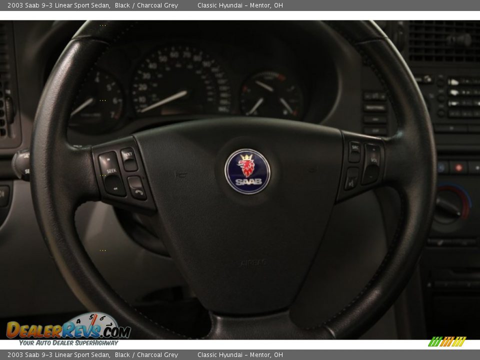 2003 Saab 9-3 Linear Sport Sedan Black / Charcoal Grey Photo #5
