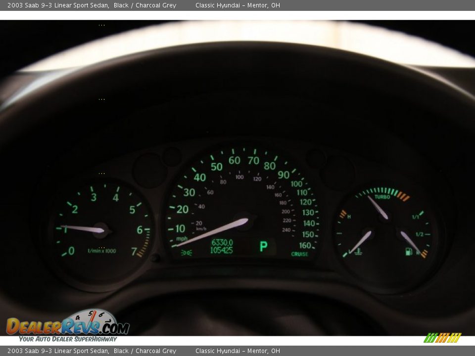 2003 Saab 9-3 Linear Sport Sedan Black / Charcoal Grey Photo #6