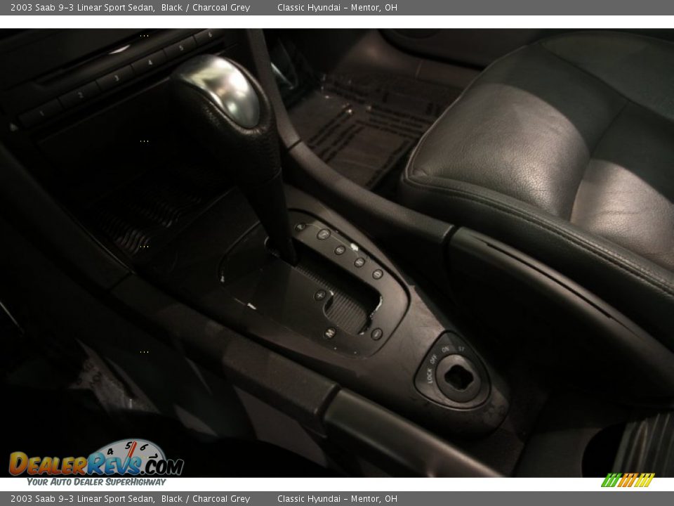 2003 Saab 9-3 Linear Sport Sedan Black / Charcoal Grey Photo #8