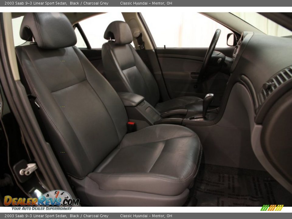 2003 Saab 9-3 Linear Sport Sedan Black / Charcoal Grey Photo #9