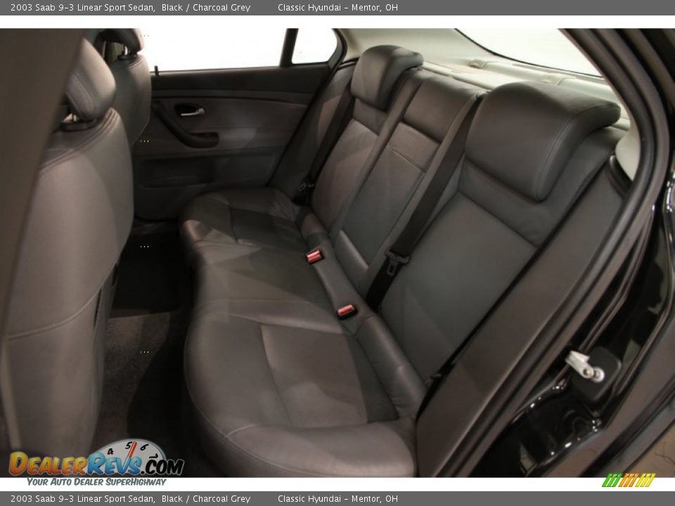 2003 Saab 9-3 Linear Sport Sedan Black / Charcoal Grey Photo #11