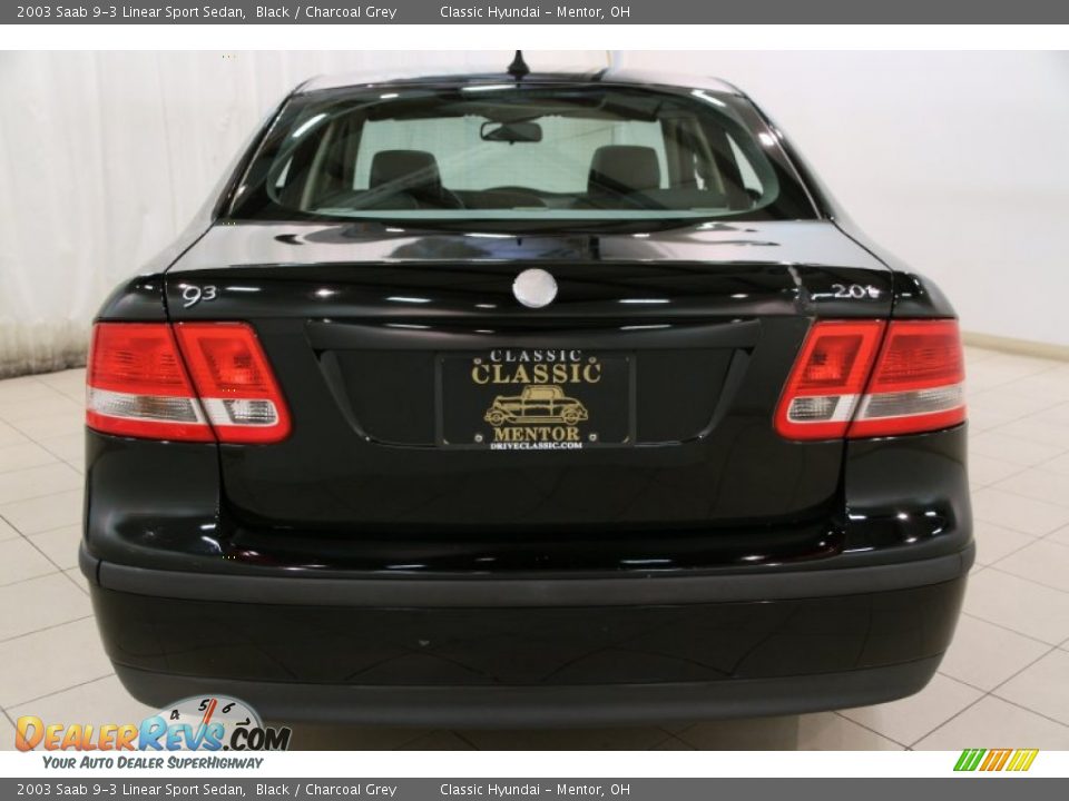 2003 Saab 9-3 Linear Sport Sedan Black / Charcoal Grey Photo #12