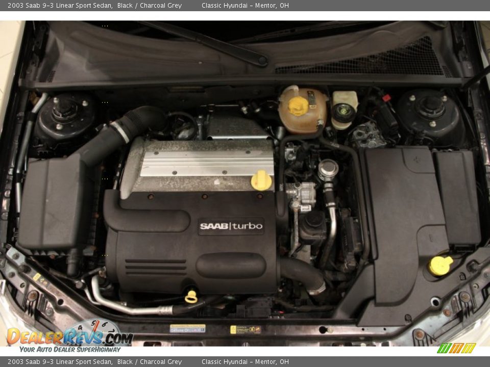 2003 Saab 9-3 Linear Sport Sedan Black / Charcoal Grey Photo #13