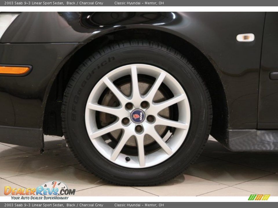 2003 Saab 9-3 Linear Sport Sedan Black / Charcoal Grey Photo #14