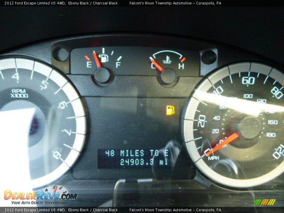 2012 Ford Escape Limited V6 4WD Ebony Black / Charcoal Black Photo #25