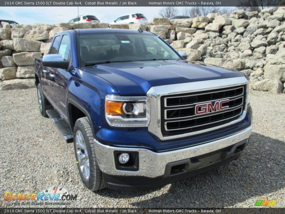 2014 GMC Sierra 1500 SLT Double Cab 4x4 Cobalt Blue Metallic / Jet Black Photo #2