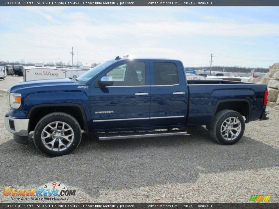 2014 GMC Sierra 1500 SLT Double Cab 4x4 Cobalt Blue Metallic / Jet Black Photo #4