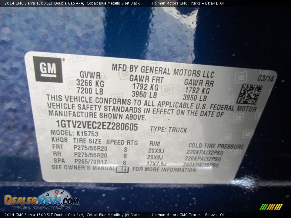 2014 GMC Sierra 1500 SLT Double Cab 4x4 Cobalt Blue Metallic / Jet Black Photo #6