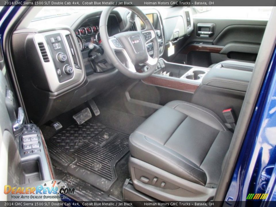 2014 GMC Sierra 1500 SLT Double Cab 4x4 Cobalt Blue Metallic / Jet Black Photo #7