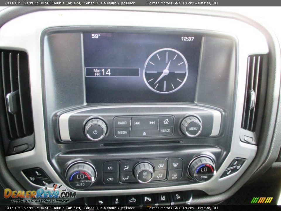 2014 GMC Sierra 1500 SLT Double Cab 4x4 Cobalt Blue Metallic / Jet Black Photo #9