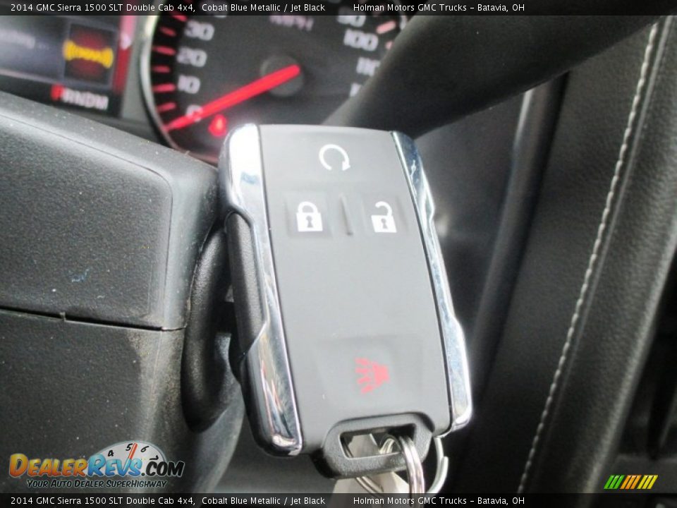 2014 GMC Sierra 1500 SLT Double Cab 4x4 Cobalt Blue Metallic / Jet Black Photo #20
