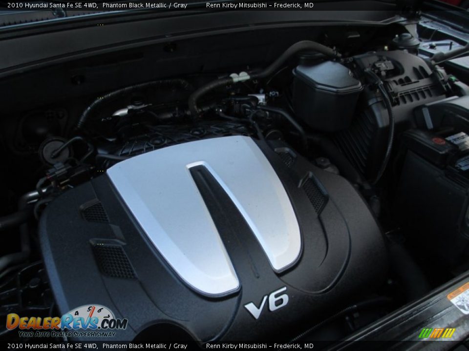 2010 Hyundai Santa Fe SE 4WD Phantom Black Metallic / Gray Photo #28