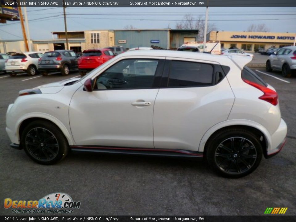 2014 Nissan Juke NISMO AWD Pearl White / NISMO Cloth/Gray Photo #4