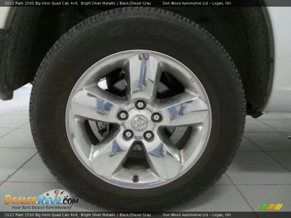 2013 Ram 1500 Big Horn Quad Cab 4x4 Bright Silver Metallic / Black/Diesel Gray Photo #8