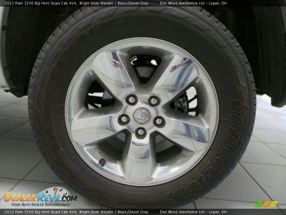 2013 Ram 1500 Big Horn Quad Cab 4x4 Bright Silver Metallic / Black/Diesel Gray Photo #10