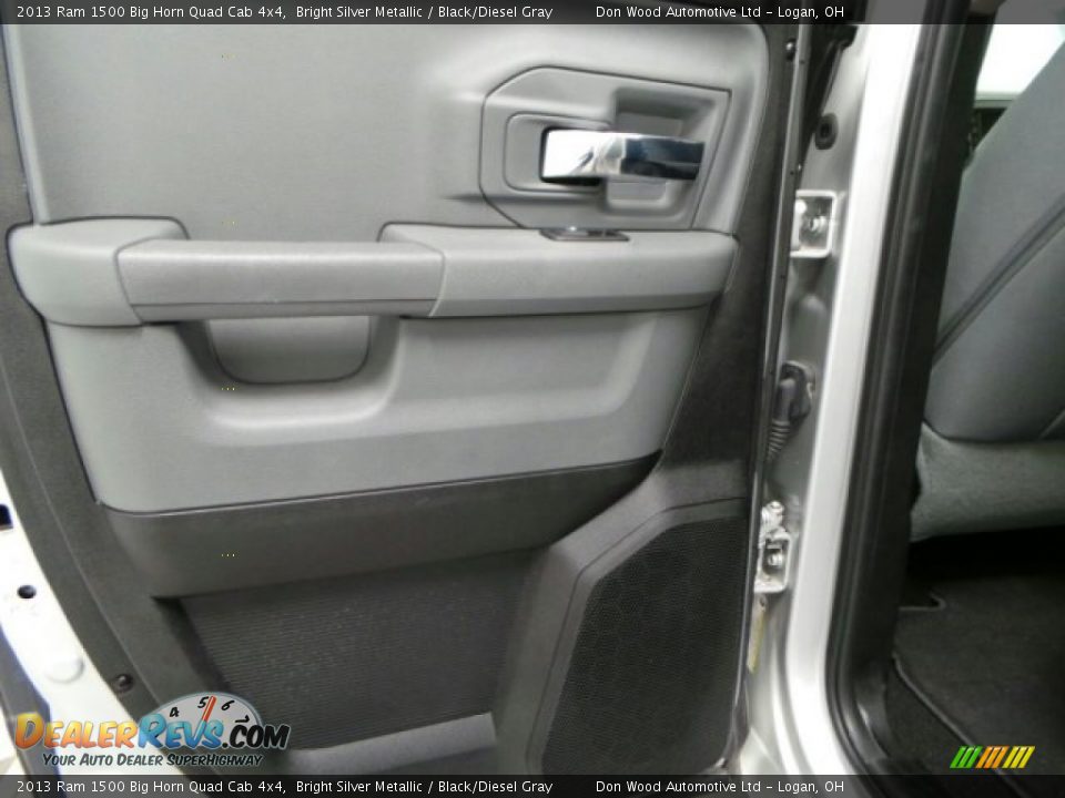 2013 Ram 1500 Big Horn Quad Cab 4x4 Bright Silver Metallic / Black/Diesel Gray Photo #11