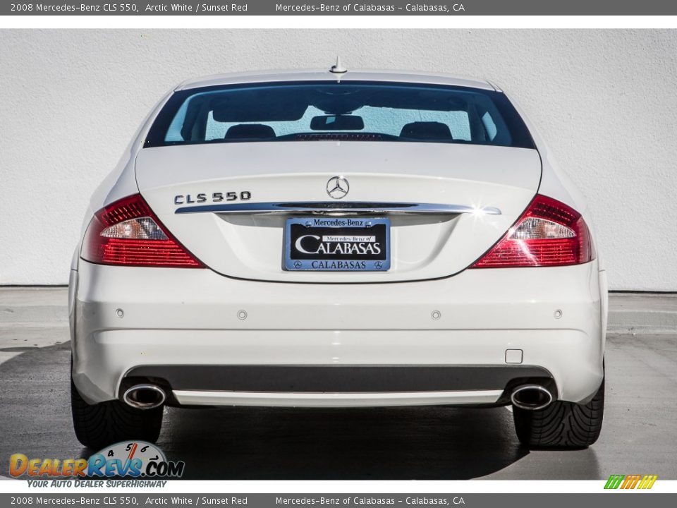 2008 Mercedes-Benz CLS 550 Arctic White / Sunset Red Photo #3