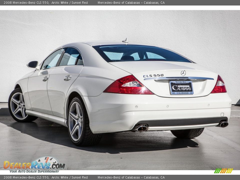 2008 Mercedes-Benz CLS 550 Arctic White / Sunset Red Photo #10