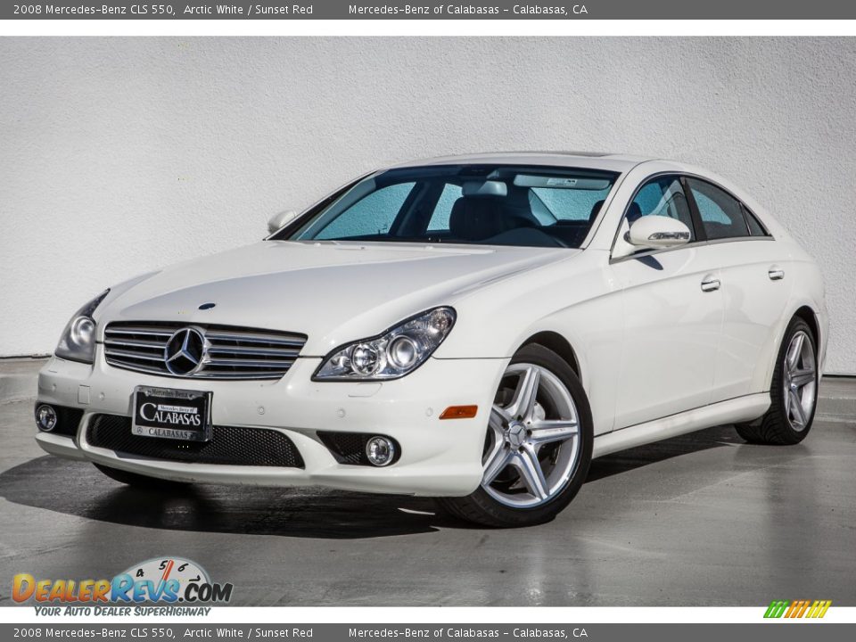 2008 Mercedes-Benz CLS 550 Arctic White / Sunset Red Photo #13